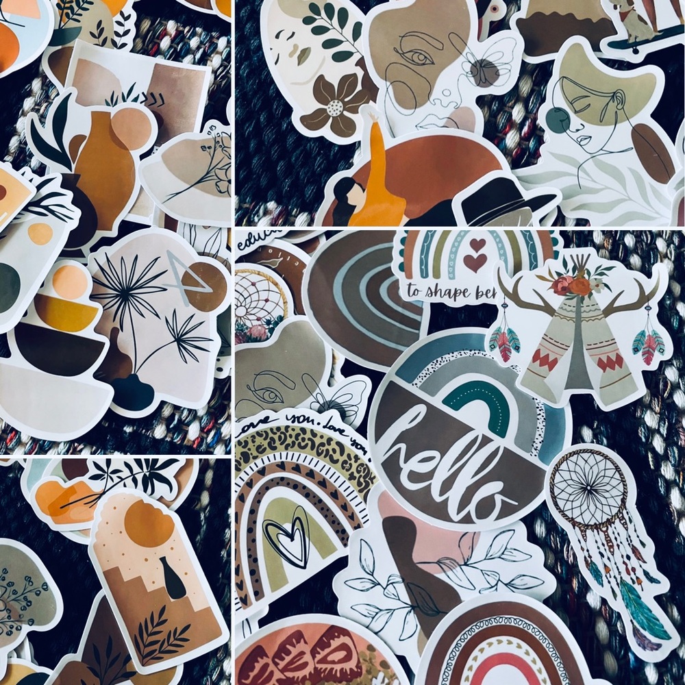 98 Piece Set Of “Bohemian” Style Vinyl Stickers